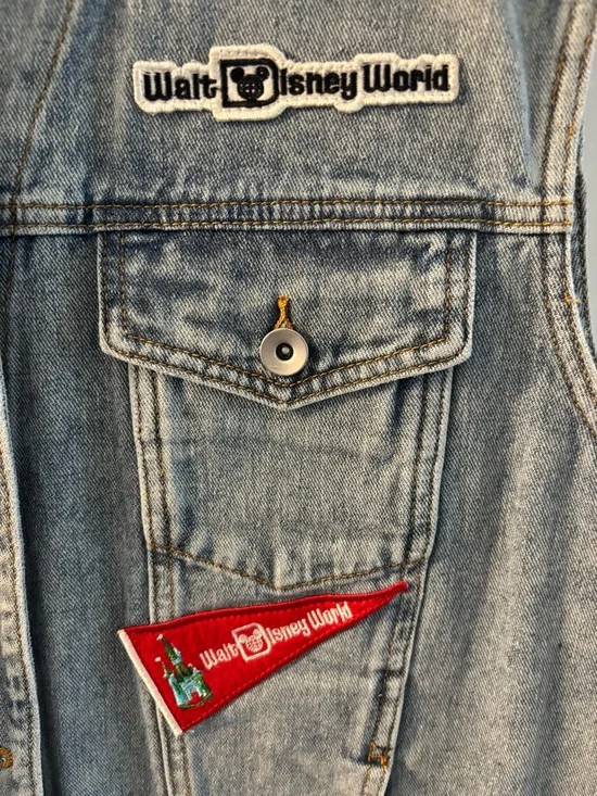 Walt Disney World Vault Collection Light Blue Denim Vest - Picture 4 of 5
